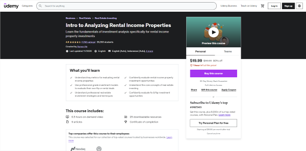 Intro to Analyzing Rental Income Property by Udemy