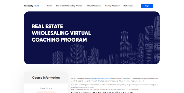 Wholesaler Real Estate Training Academy by Property Mob