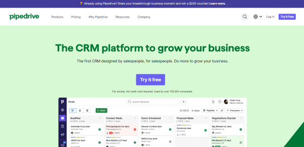 pipedrive crm website