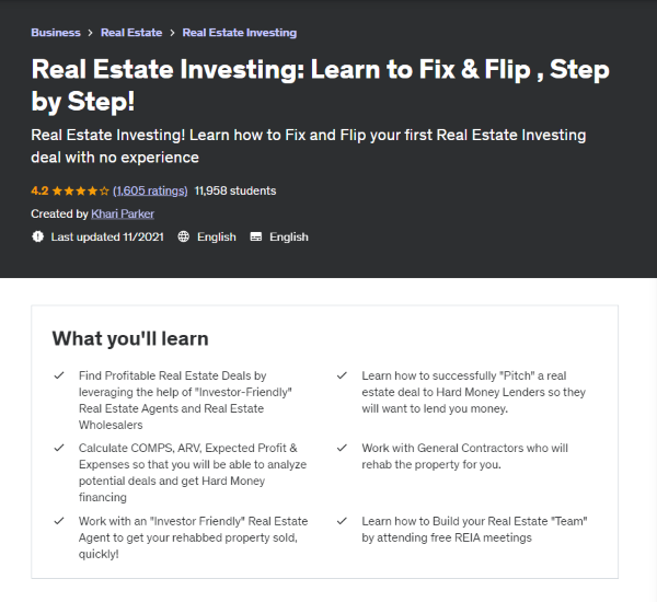 Empowered Investor vs. Real Estate Investing Learn to Fix & Flip, Step by Step! (Udemy)